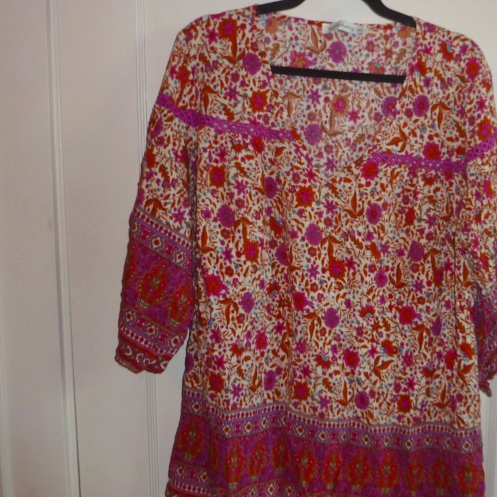 Women's Paisley Blouse 3/4 Sleeve